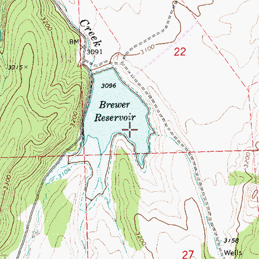 Topographic Map of Awbrey Creek, OR