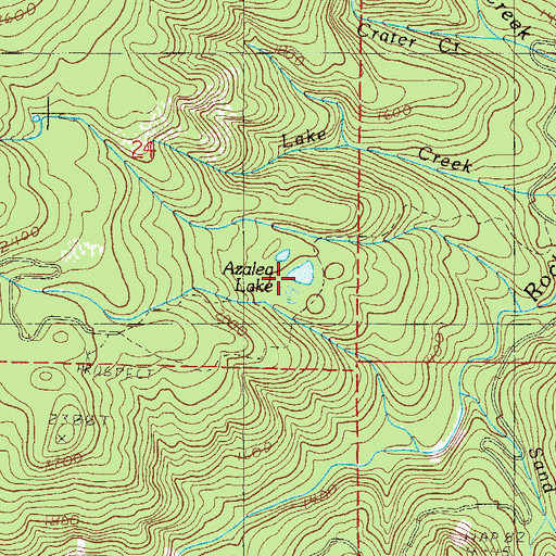 Topographic Map of Azalea Lake, OR