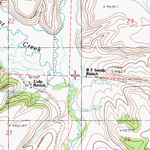 Topographic Map of B F Smith Ranch, OR