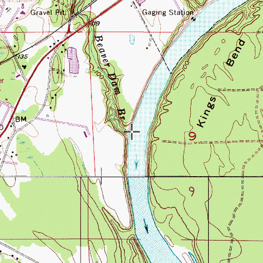 Topographic Map of Beaver Dam Branch, AL