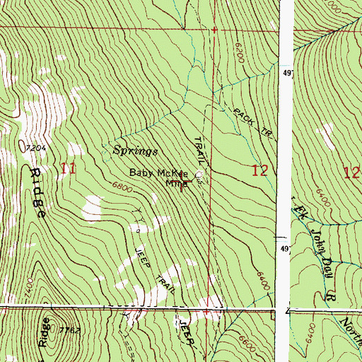 Topographic Map of Baby McKee Mine, OR