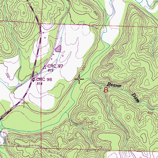 Topographic Map of Beaver Dam Branch, AL