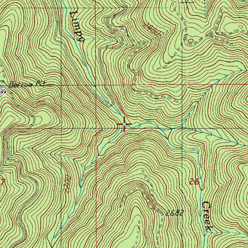 Topographic Map of Bachelor Creek, OR