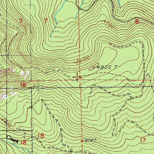 Topographic Map of Bachelor Mountain Trail, OR