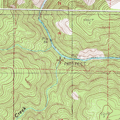 Topographic Map of Backout Creek, OR