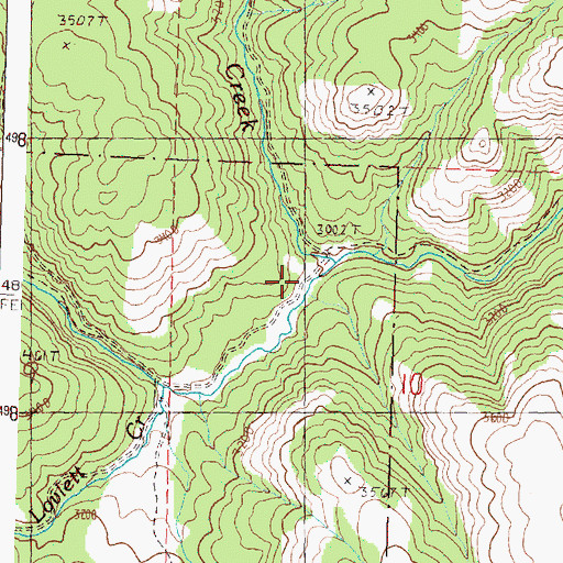 Topographic Map of Bacon Creek, OR