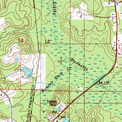 Topographic Map of Beaver Dam Creek, AL