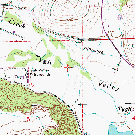 Topographic Map of Badger Creek, OR
