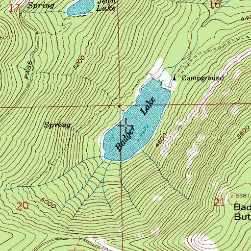 Topographic Map of Badger Lake, OR