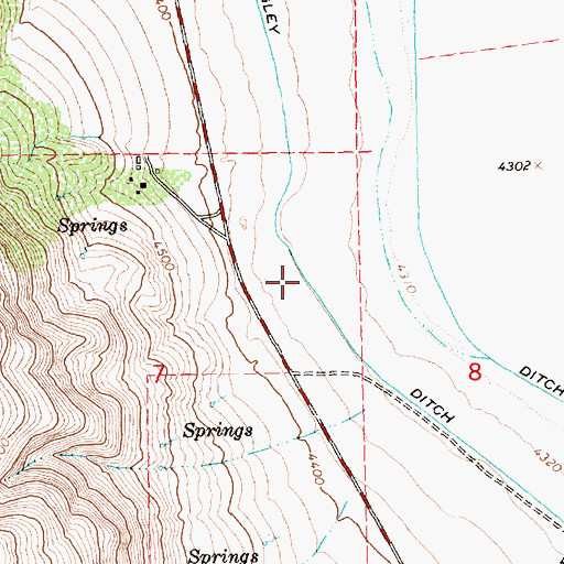 Topographic Map of Bagley Ditch, OR