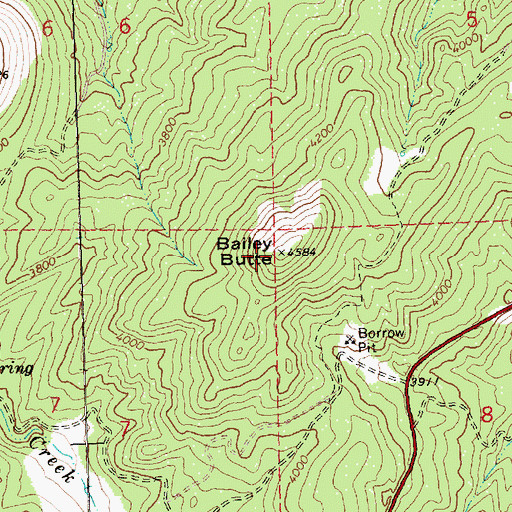 Topographic Map of Bailey Butte, OR