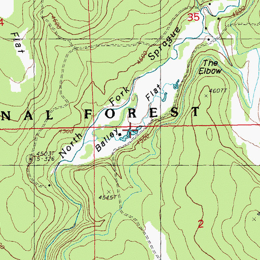 Topographic Map of Bailey Flat, OR