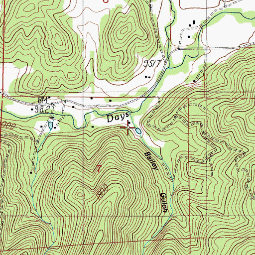 Topographic Map of Bailey Gulch, OR