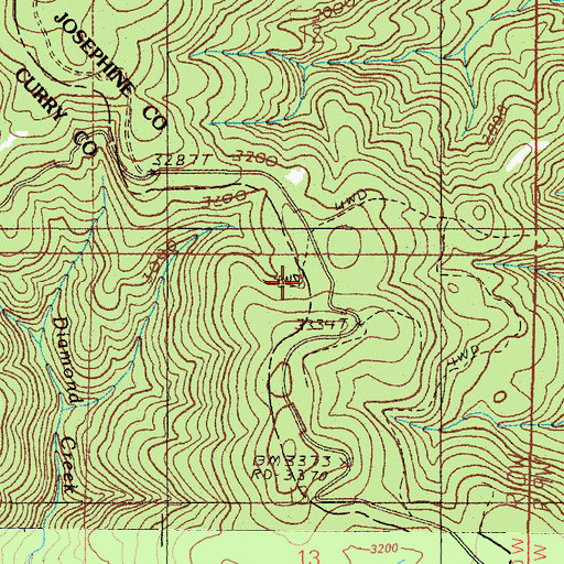 Topographic Map of Bain Station, OR