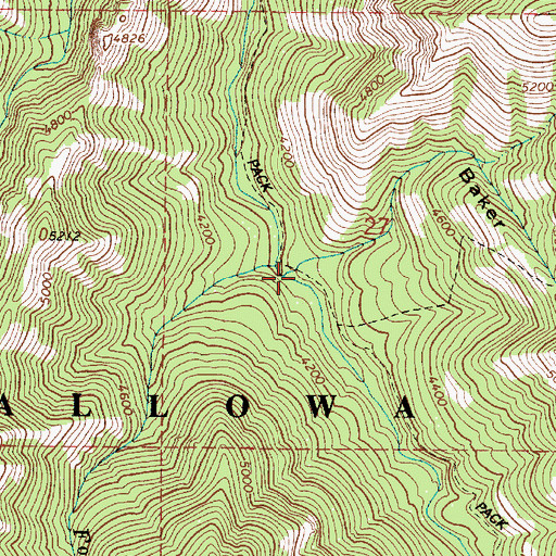 Topographic Map of Baker Canyon, OR