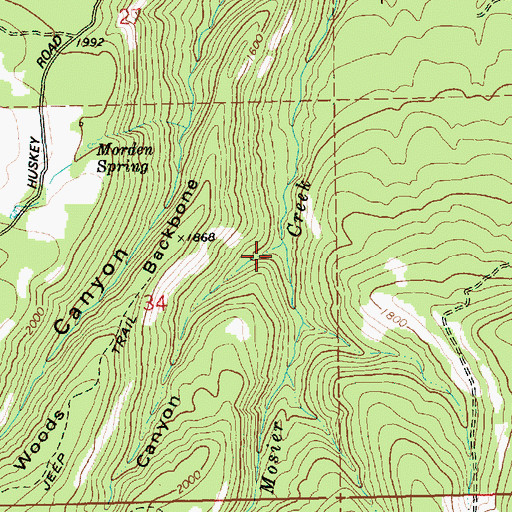 Topographic Map of Baker Canyon, OR