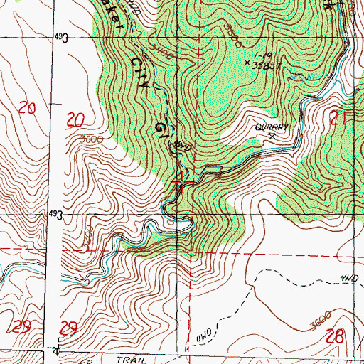 Topographic Map of Baker City Gulch, OR