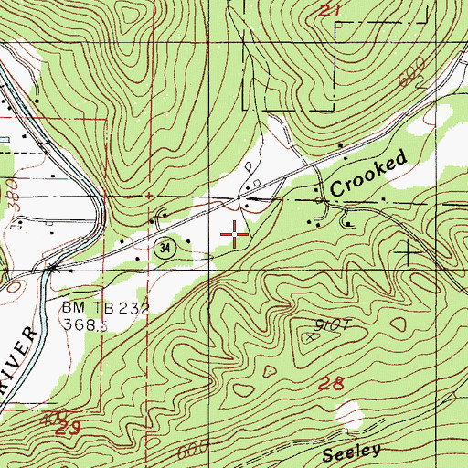Topographic Map of Baker Creek, OR
