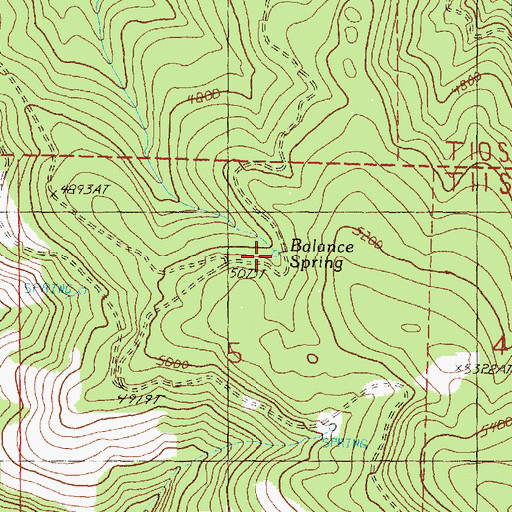 Topographic Map of Balance Spring, OR