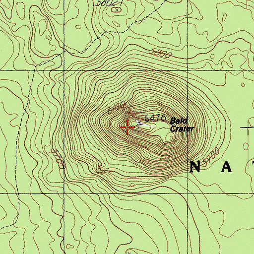 Topographic Map of Bald Crater, OR
