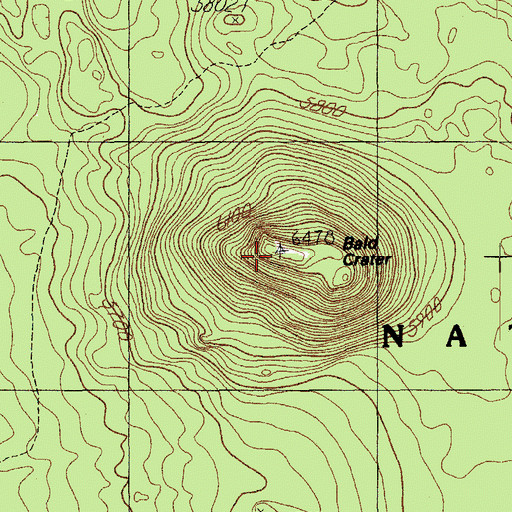 Topographic Map of Bald Crater, OR