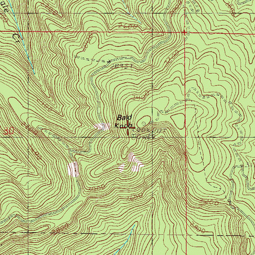 Topographic Map of Bald Knob, OR