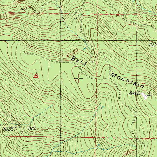 Topographic Map of Bald Mountain, OR
