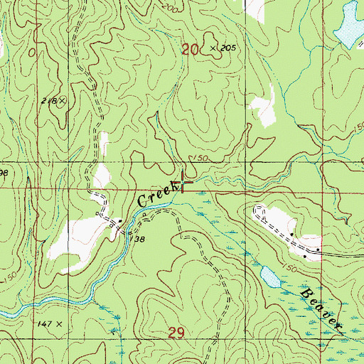 Topographic Map of Beaver Pond Branch, AL