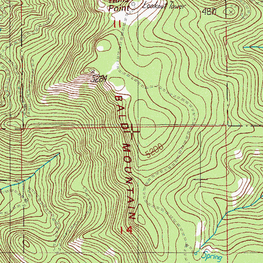 Topographic Map of Bald Mountain, OR