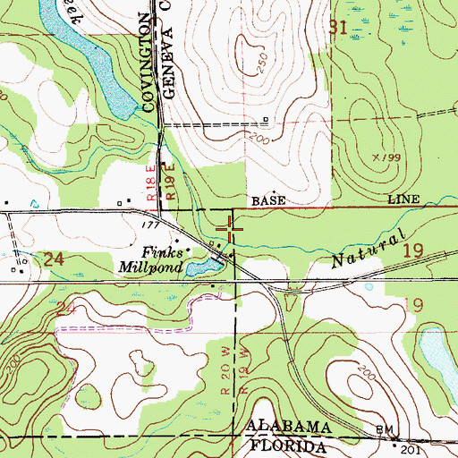 Topographic Map of Beaver Pond Creek, AL