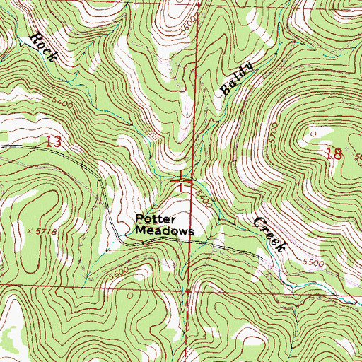 Topographic Map of Baldy Creek, OR