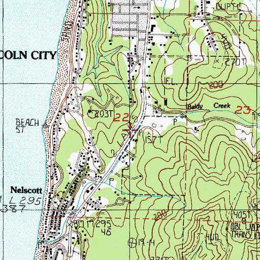 Topographic Map of Baldy Creek, OR