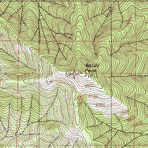Topographic Map of Baldy Peak, OR