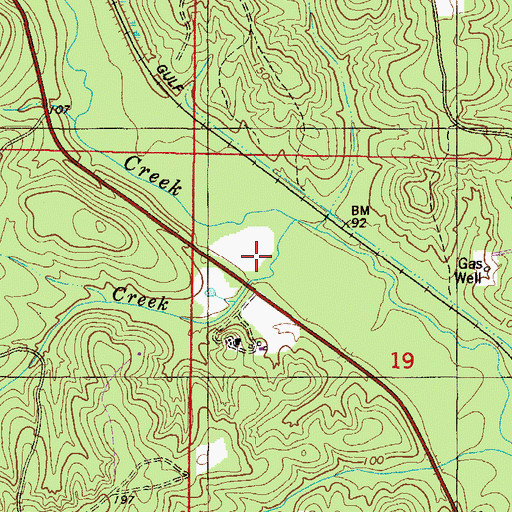 Topographic Map of Beaver Pond Creek, AL