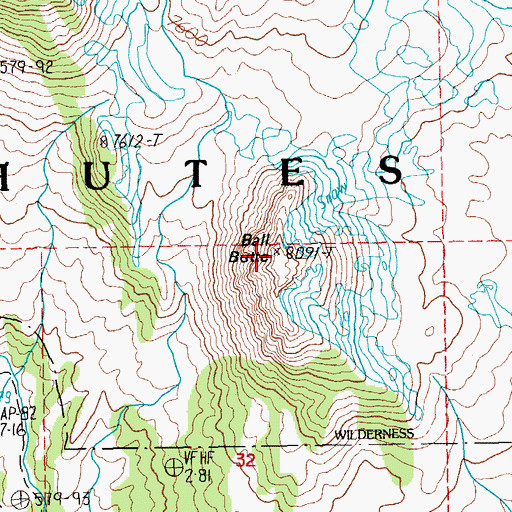 Topographic Map of Ball Butte, OR