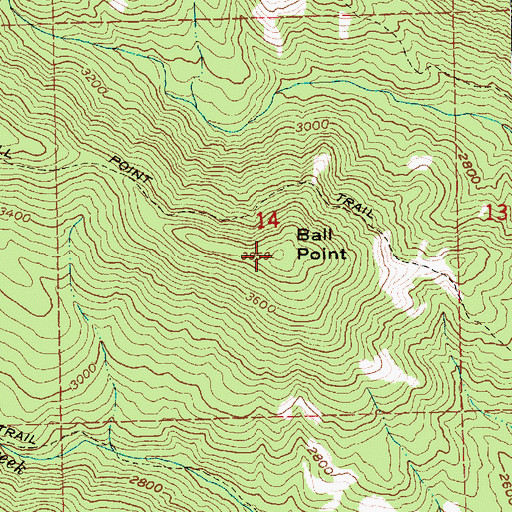 Topographic Map of Ball Point, OR