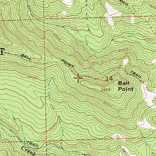 Topographic Map of Ball Point Trail, OR