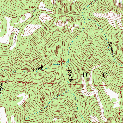 Topographic Map of Balm Creek, OR