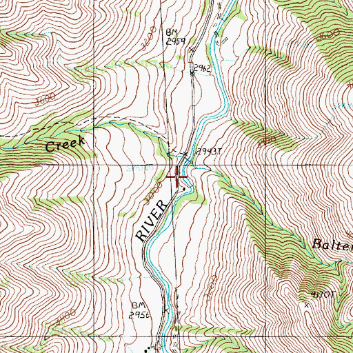 Topographic Map of Balter Creek, OR