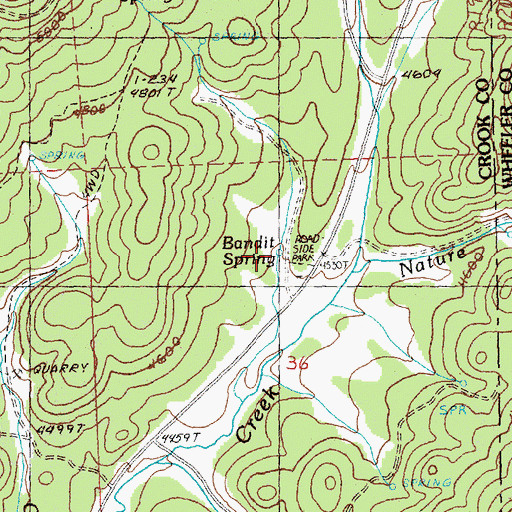 Topographic Map of Bandit Spring, OR