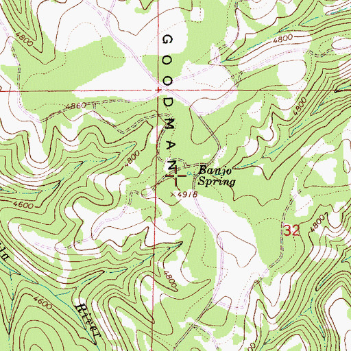 Topographic Map of Banjo Spring, OR