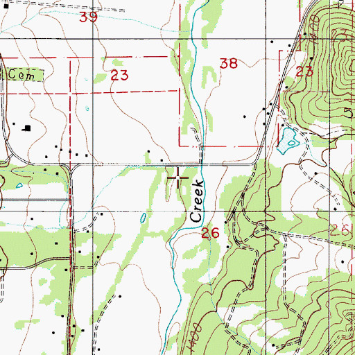 Topographic Map of Banning Creek, OR