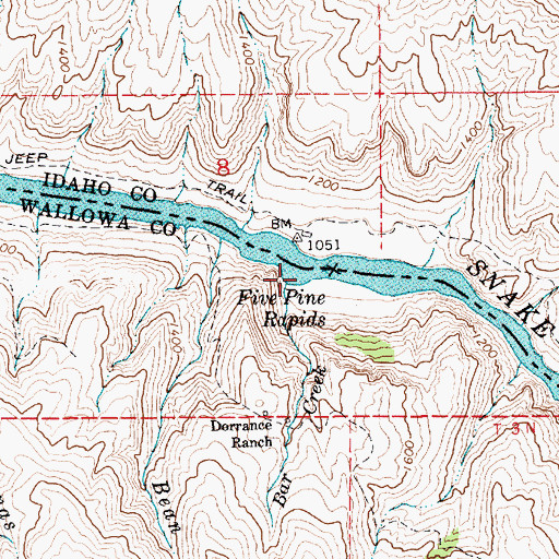 Topographic Map of Bar Creek, OR