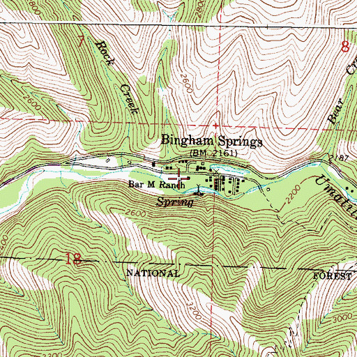 Topographic Map of Bar M Ranch, OR