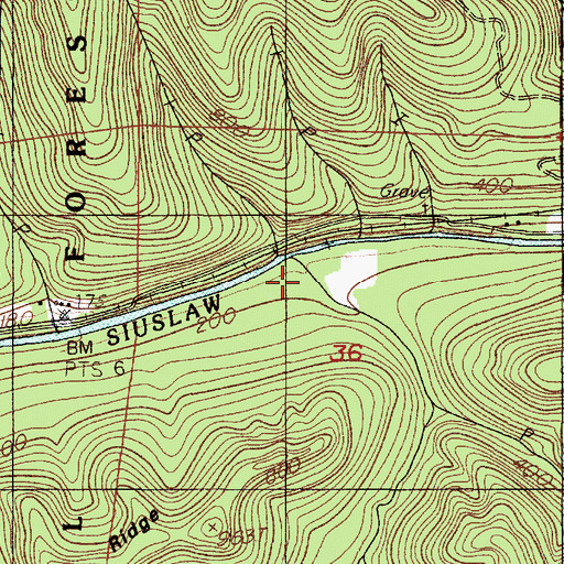 Topographic Map of Barber Creek, OR
