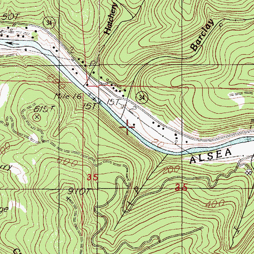 Topographic Map of Barclay Creek, OR