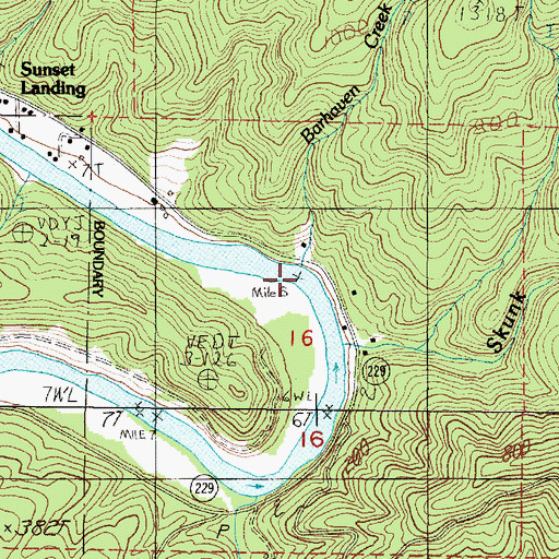 Topographic Map of Barhaven Creek, OR