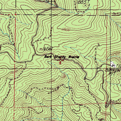 Topographic Map of Bark Shanty Prairie, OR