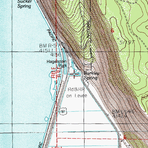 Topographic Map of Barkley Spring, OR