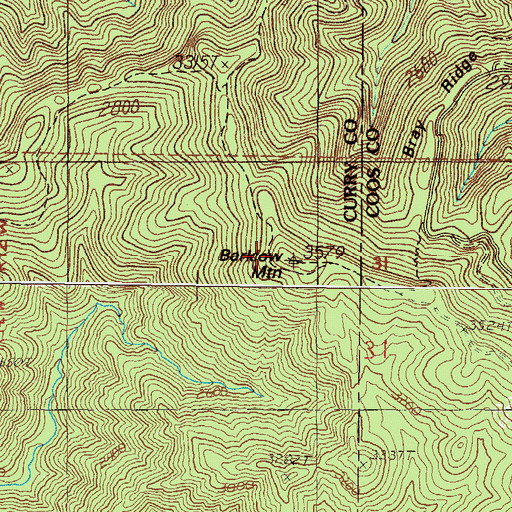 Topographic Map of Barklow Mountain, OR